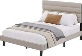 Estrutura de cama de casal, adequada para colchões de 160 x 200 cm (NÃO INCLUIDO) bege