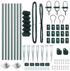 Cerca de Arame com 7 Postes de Espinho 0.8x10 m Aço Galvanizado