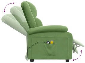 Poltrona de massagens elétrica veludo verde-claro