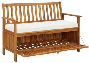 Banco armazenamento p/ jardim madeira acácia XL 120x63x84 cm