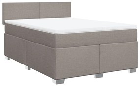 Cama com molas/colchão 140x200 cm tecido castanho-acinzentado