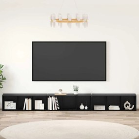 vidaXL Gabinete para TV 3 pcs Carvalho preto 37 x 35 x 107.5 cm