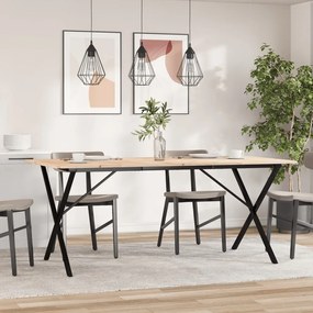 Mesa de jantar estrutura em X 180x90x75cm pinho e aço