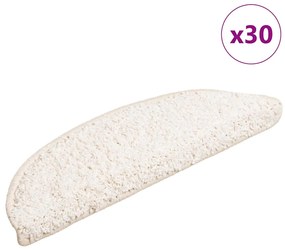 Tapetes de escada 30 pcs 56x17x3 cm branco