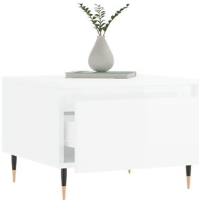 Mesas de centro 2pcs 50x46x35cm deriv. madeira branco brilhante