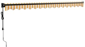 Toldo retrátil automático 4,5x3 m amarelo e branco