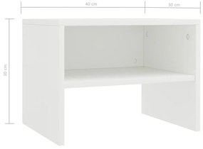 Mesa-de-cabeceira 40x30x30 cm aglomerado branco