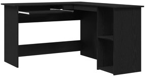 Escrivaninha vidaXL em Preto Carvalho de 120x140x75 cm em Madeira Enge