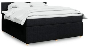 Cama com molas/colchão 180x200 cm tecido preto