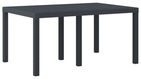 vidaXL Mesa de Jardim Antracite 150 x 100 x 73 cm vime PE