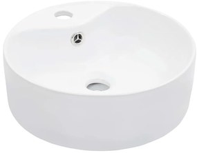 Lavatório com extravasamento 36x13 cm cerâmica branco
