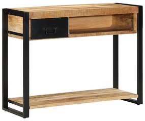 Mesa consola 100x35x75 cm manga de madeira áspera maciça