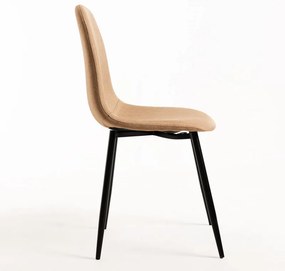 Cadeira Teok Black Tecido - Marrom areia