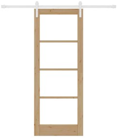 Porta Deslizante vidaXL com Kit de Ferragens "ORKDAL" Madeira Sólida e