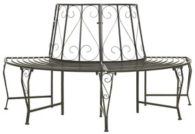 Banco de jardim para árvore semicircular 160 cm aço