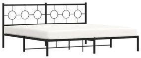 Estrutura de cama com cabeceira 200x200 cm metal preto