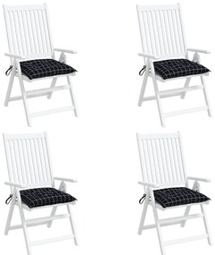 Almofadões p/ cadeira 4pcs 40x40x7cm tecido padrão xadrez preto