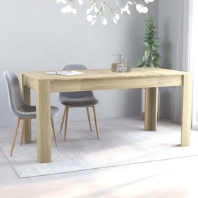 vidaXL Mesa de jantar 160x80x76 cm contraplacado carvalho sonoma