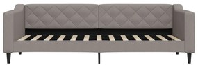 Sofá-cama com colchão 80x200 cm tecido cinzento-acastanhado