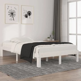 Estrutura de cama 120x200 cm pinho maciço branco