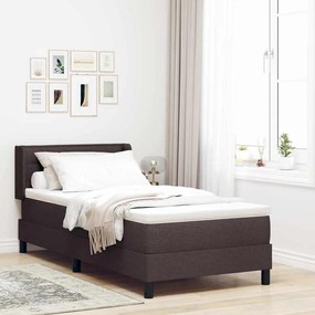 vidaXL Cama Box Marrom Escuro 80 x 200 cm Tecido e Espuma