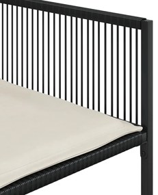 9 pcs conjunto de jantar p/ jardim c/ almofadões vime PE preto