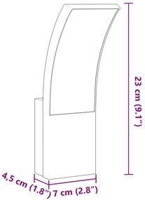 Candeeiro de parede LED para exterior alumínio fundido branco