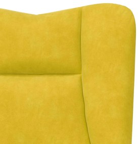 Cadeira Relaxante vidaXL Amarelo Veludo