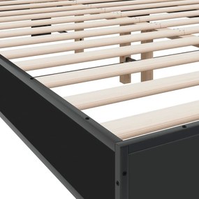 Estrutura de cama 120x190 cm derivados de madeira/metal preto