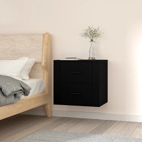 vidaXL Mesa de cabeceira de parede 50x36x47 cm preto