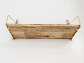 Prateleira Dekoratif Duvar Rafı – Ouro Castanho – 45x16x16 cm | Tribo