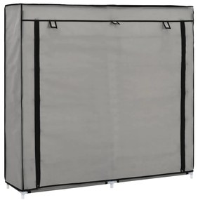 282434 vidaXL Sapateira com cobertura 115x28x110 cm tecido cinzento
