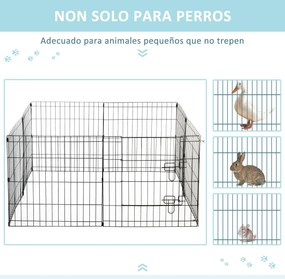 PawHut Parque para Cães 8 Painéis 61x61cm Dobráveis Gaiola Metálica pa