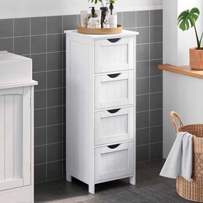 Armário casa de banho lateral de estilo campestre 30 x 82 x 30 cm Branco