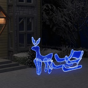 vidaXL Iluminação de Natal formato rena e trenó com rede 432 luzes LED