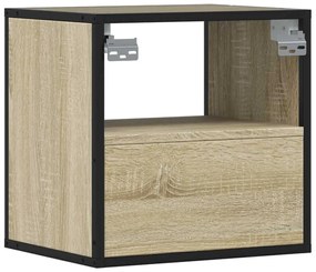 Mesa de cabeceira de parede 40x31x39,5 cm carvalho sonoma