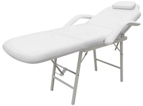 vidaXL Cadeira de massagem ajustável em couro artificial branco