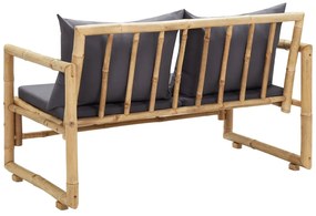 Banco de jardim com almofadões 115 cm bambu