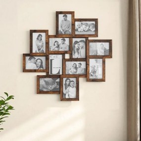 12 molduras para fotografias de 10 x 15 cm – decoração de parede castanho vintage