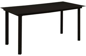 5 pcs conjunto de jantar p/ jardim corda de algodão e aço preto