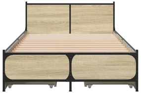 Estrutura de cama c/ gavetas derivados madeira carvalho sonoma