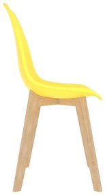 Cadeiras de jantar 4 pcs plástico amarelo