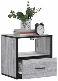 Mesa de cabeceira de parede 40x31x39,5 cm cinzento sonoma