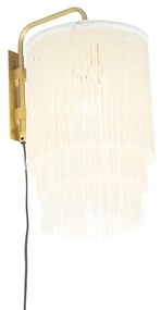 Candeeiro de parede oriental dourado com aba dourado - Franxa Oriental