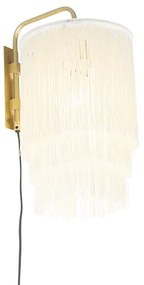 Candeeiro de parede oriental dourado com aba dourado - Franxa