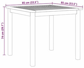 Conjunto de Jantar para Jardim 5 pcs Preto 85 x 85 x 74 cm