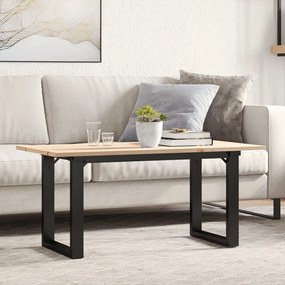Mesa de centro estrutura em O 100x50x45cm pinho e aço