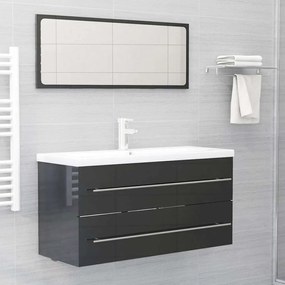 vidaXL 2 pcs conj. móveis casa banho derivados madeira cinza brilhante