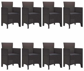 Conjunto de Jantar de Jardim 9 pcs Castanho