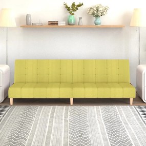337350 vidaXL Sofá-cama de 2 lugares tecido verde
